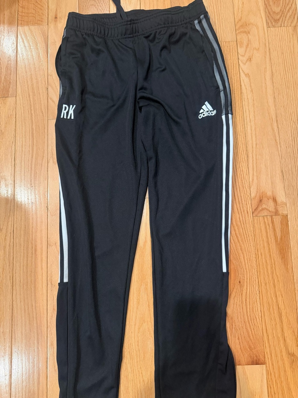adidas Black Joggers with White Side Stripes and Logo